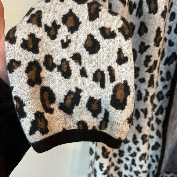 Magaschoni Leopard Print Longline Cardigan L - Picture 4 of 6